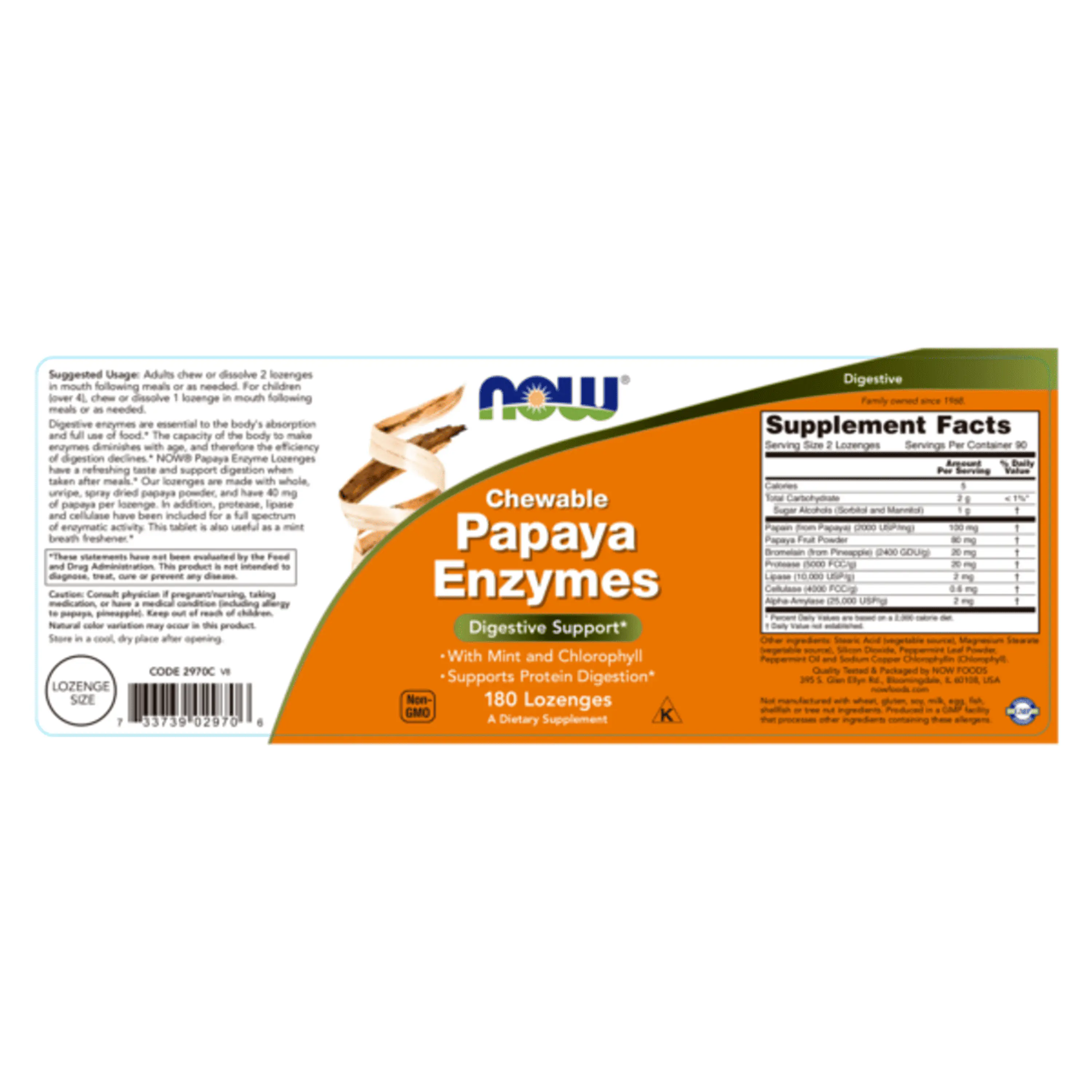 PAPAYA ENZIME - fco x 180 tab 2