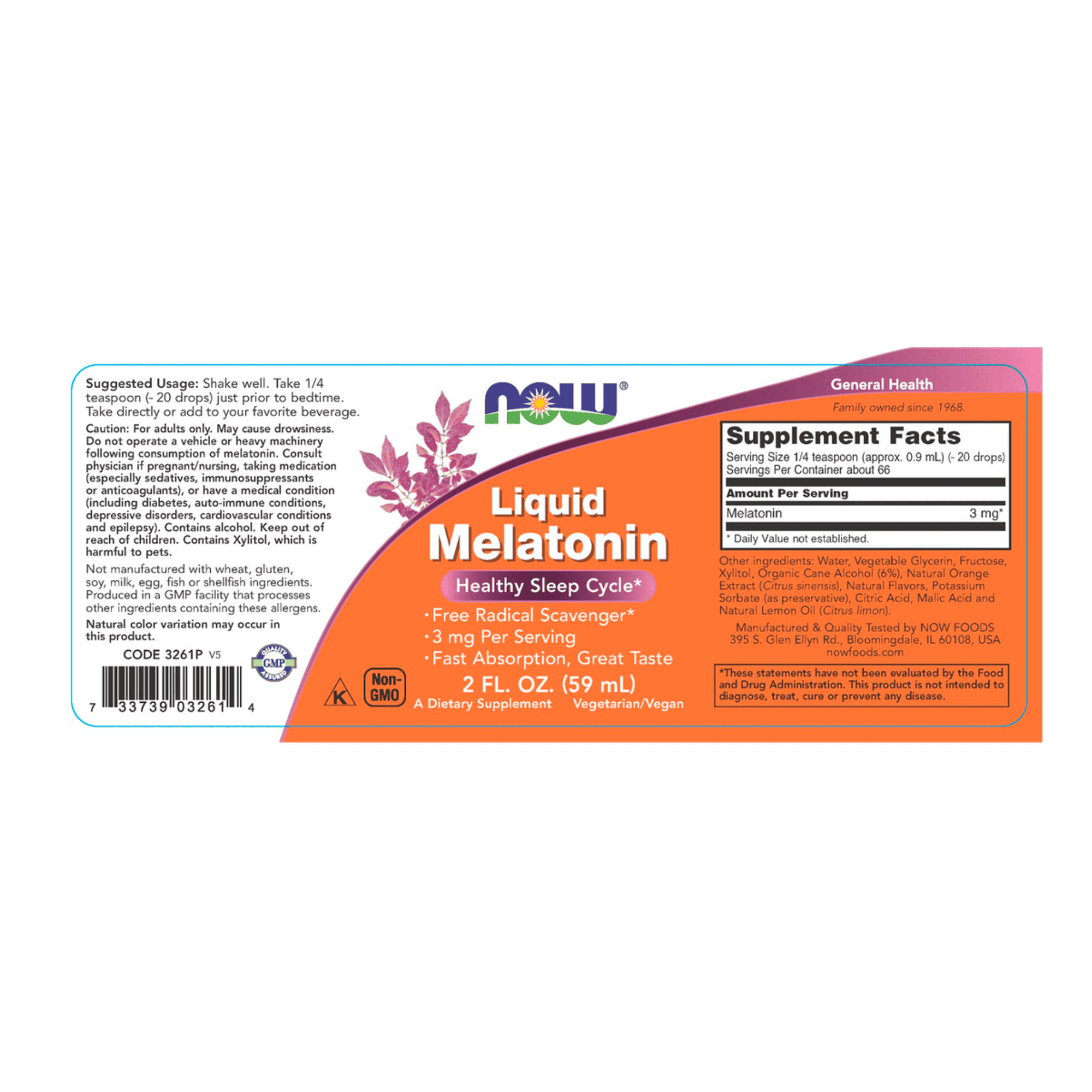 MELATONINA sublingual 3 mg - fco 2 onzas (59 ml) 2