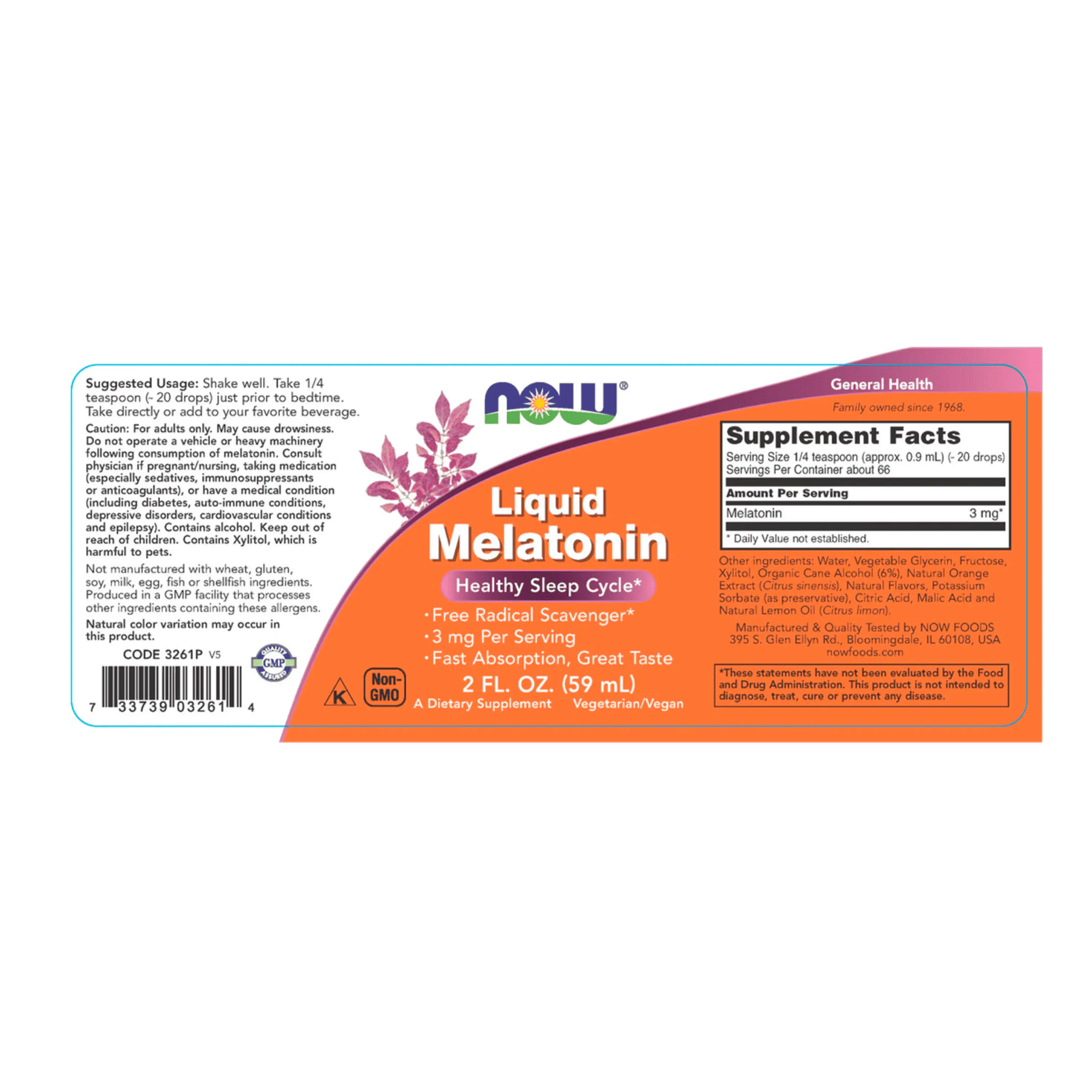 MELATONINA sublingual 3 mg - fco 2 onzas (59 ml) 2