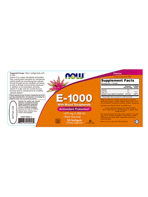 E-1000 (vitamina E 1000) - fco x 50 softgel