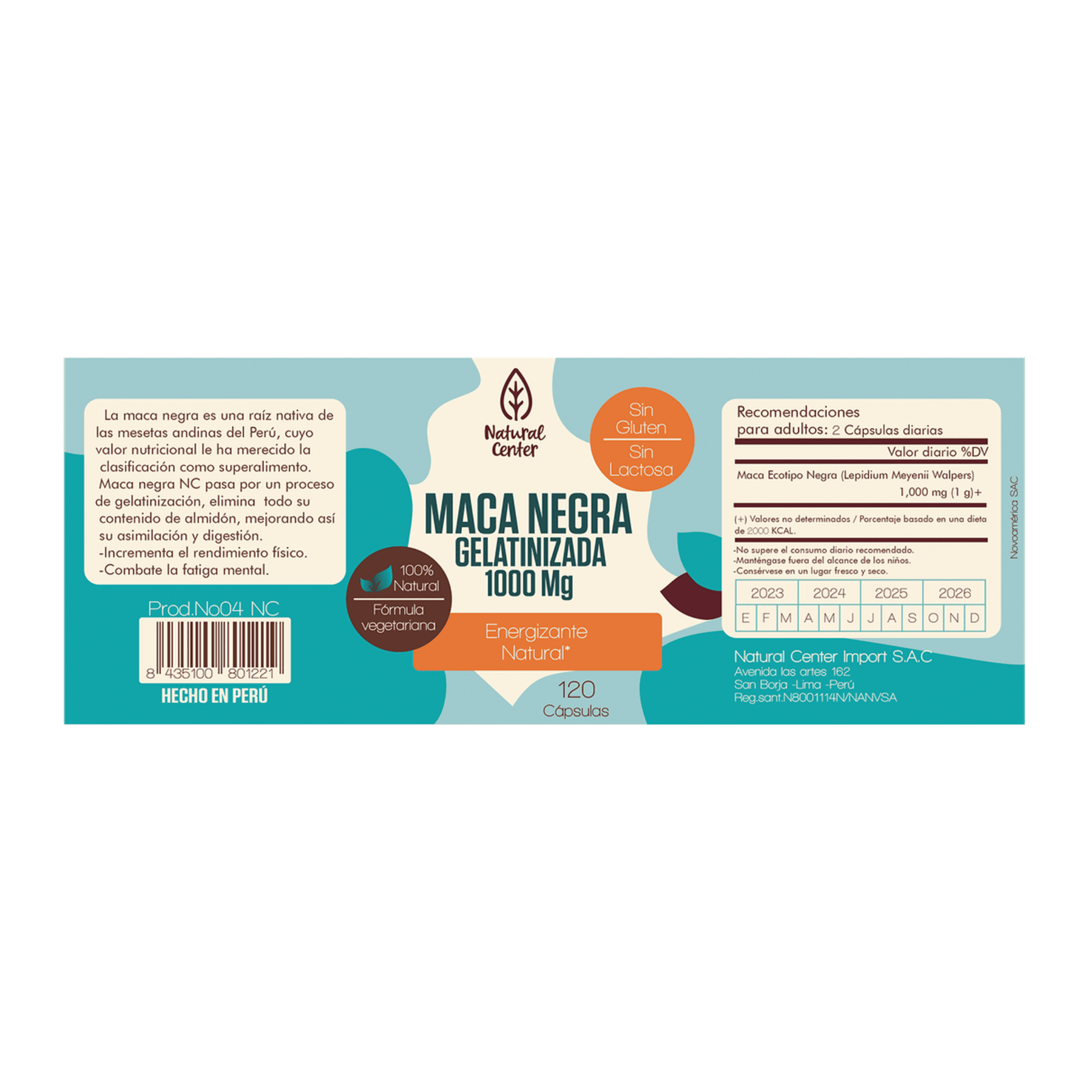 MACA NEGRA 500 mg - fco x 100 cap 2