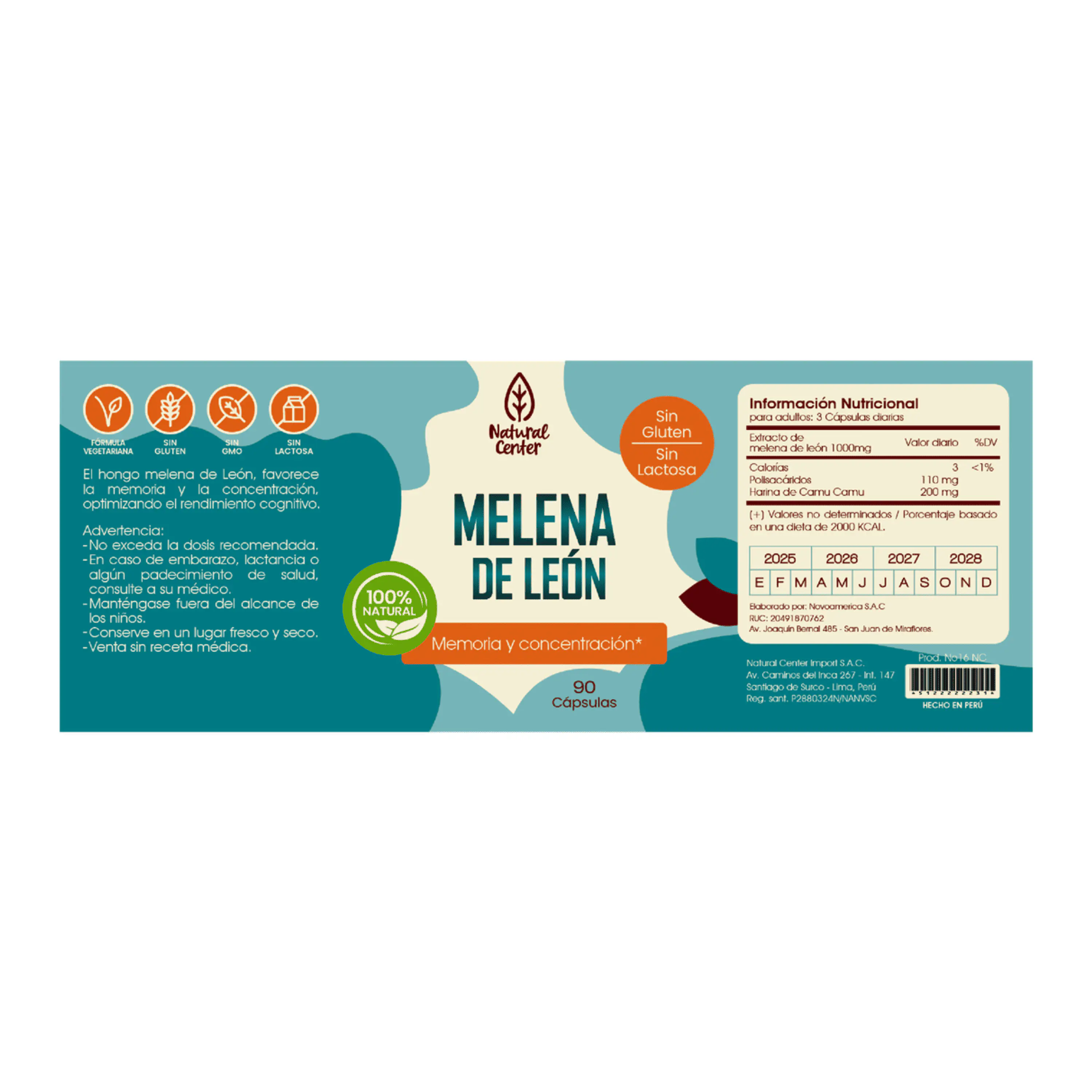 NATURAL CENTER MELENA DE LEON 240 mg - fco x 120 cap 2
