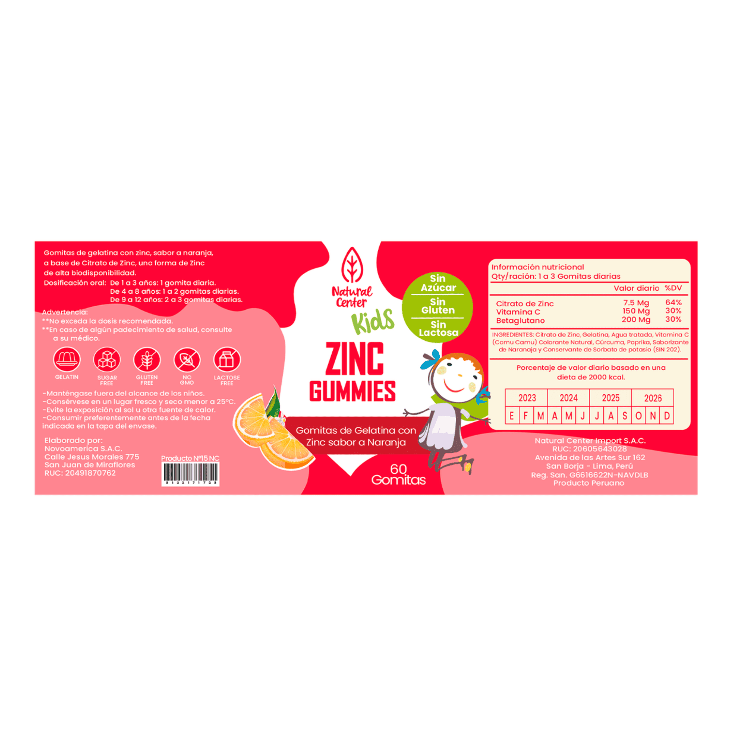 ZINC citrato - fco x 60 GOMITAS. / NARANJA 2