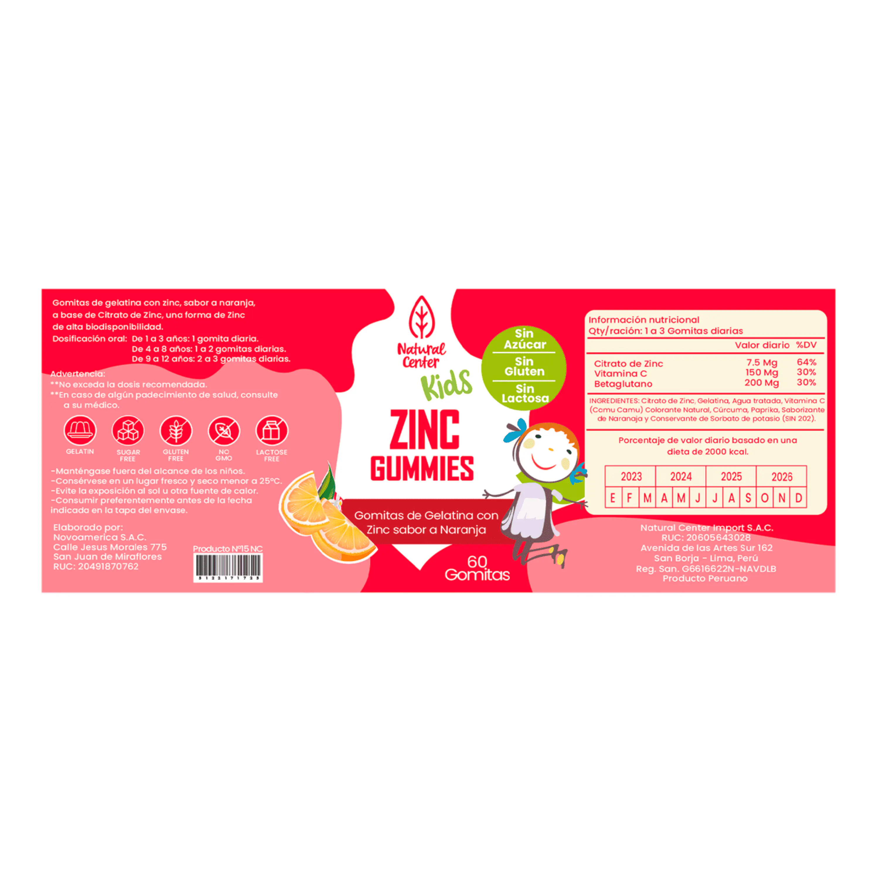 ZINC citrato - fco x 60 GOMITAS. / NARANJA 2