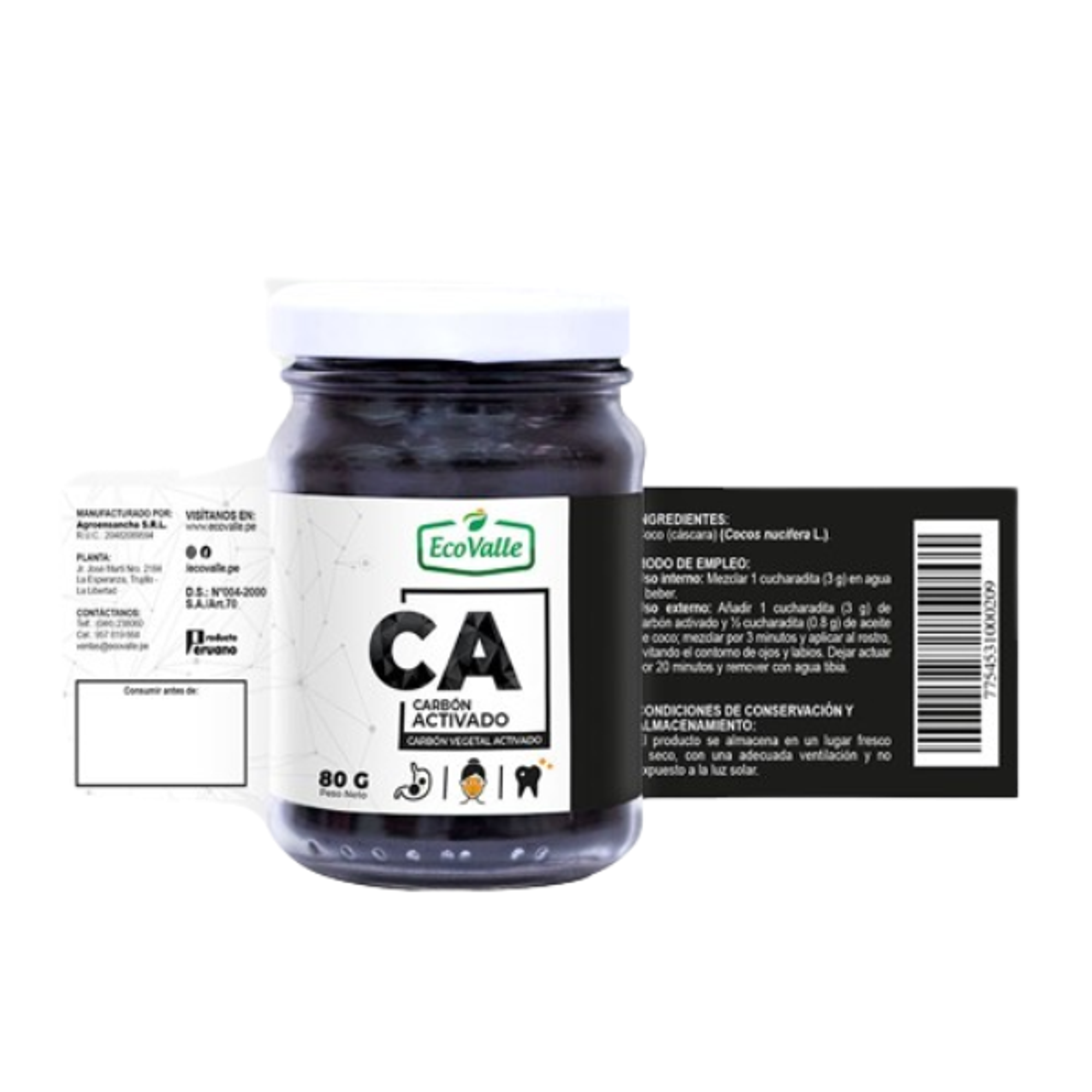 CARBON ACTIVADO - Fco x 80 g. 2