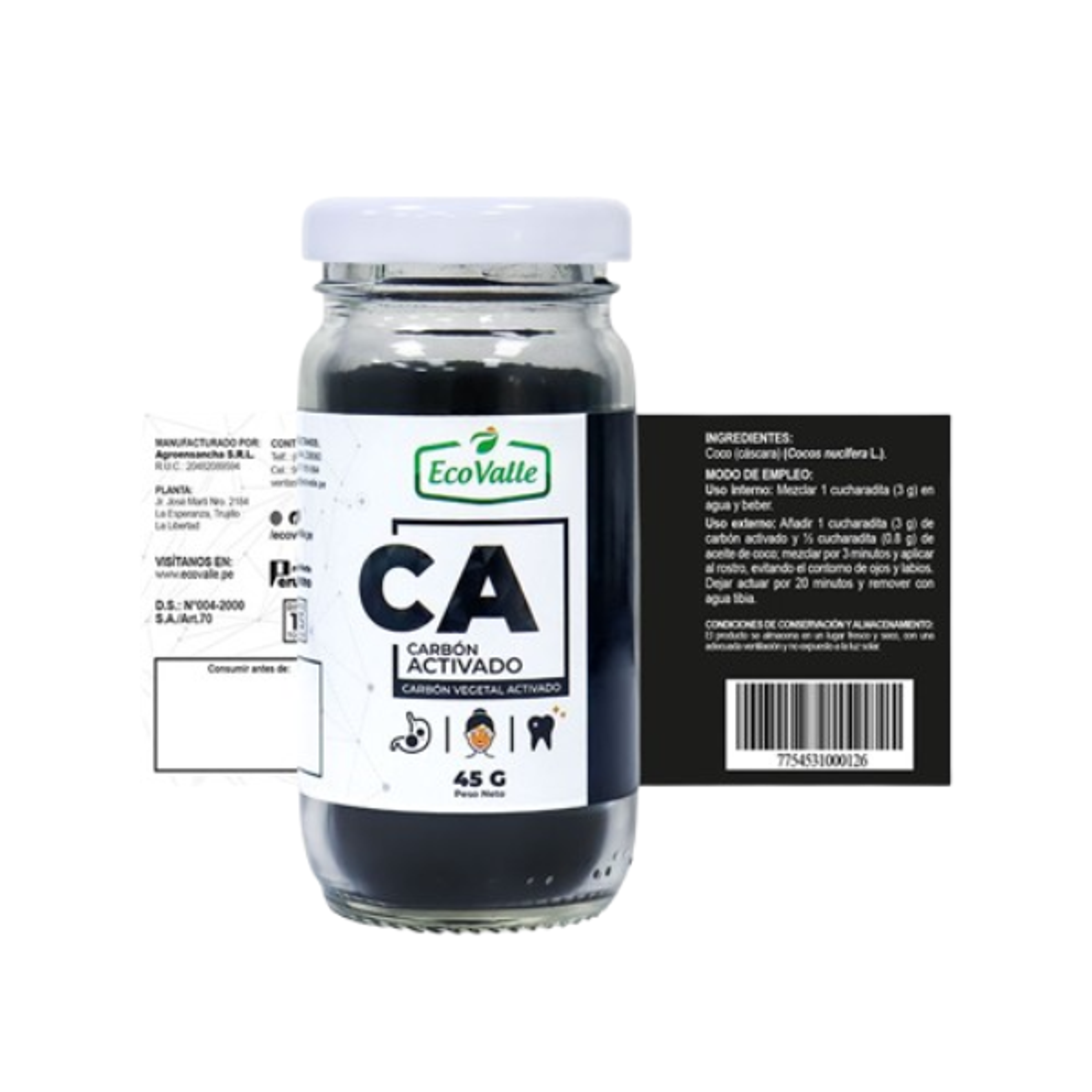 CARBON ACTIVADO POLVO - Fco x 45 g. 2