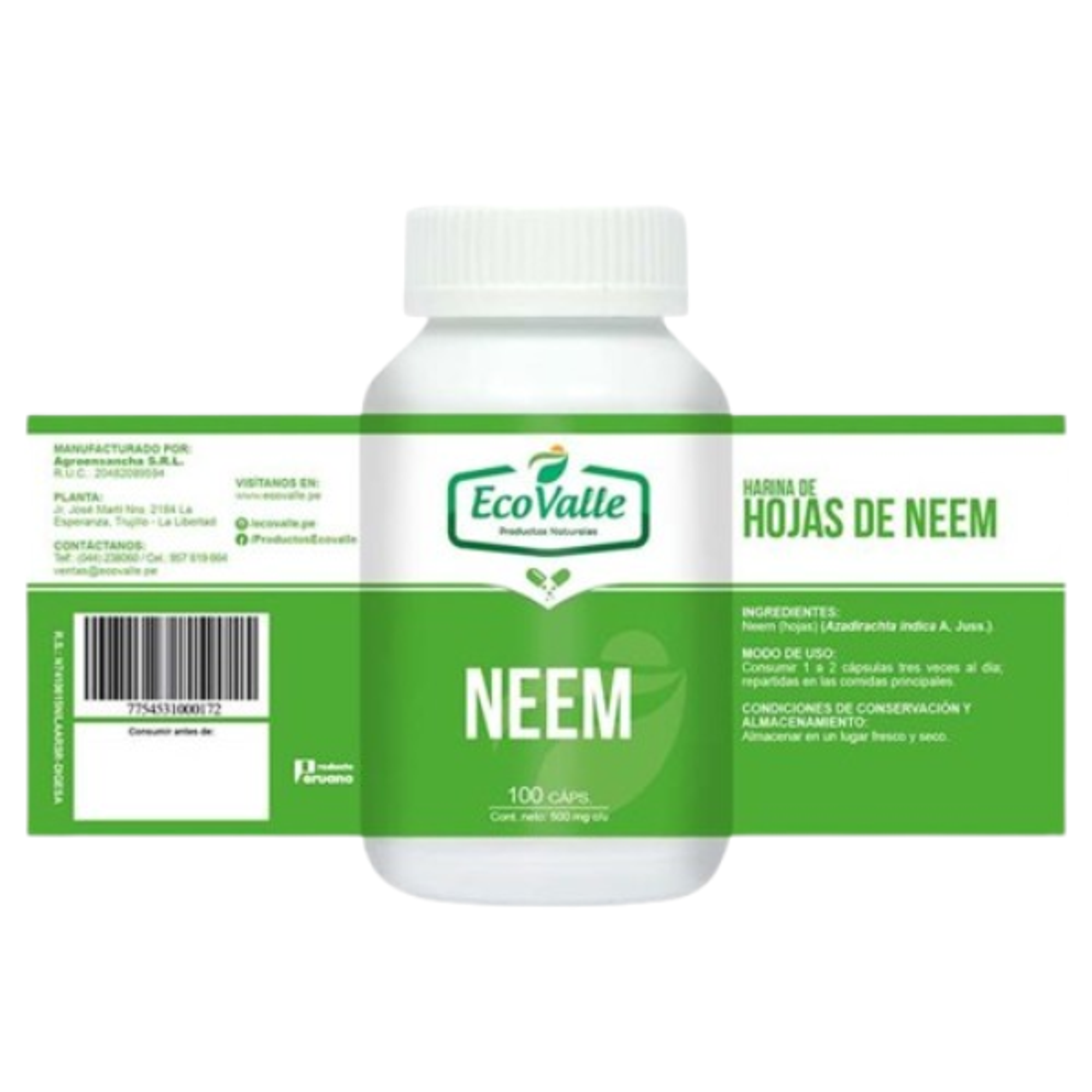HOJAS DE NEEM 400G-FCO x 100CAPS. 2