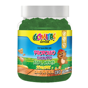 PROPOLEO + eucalipto ajos, menta jenjibre y clavo de olor (NIÑOS) - fco x 130 gomitas 