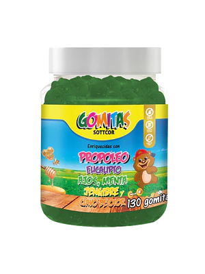 PROPOLEO + eucalipto ajos, menta jenjibre y clavo de olor (NIÑOS) - fco x 130 gomitas 