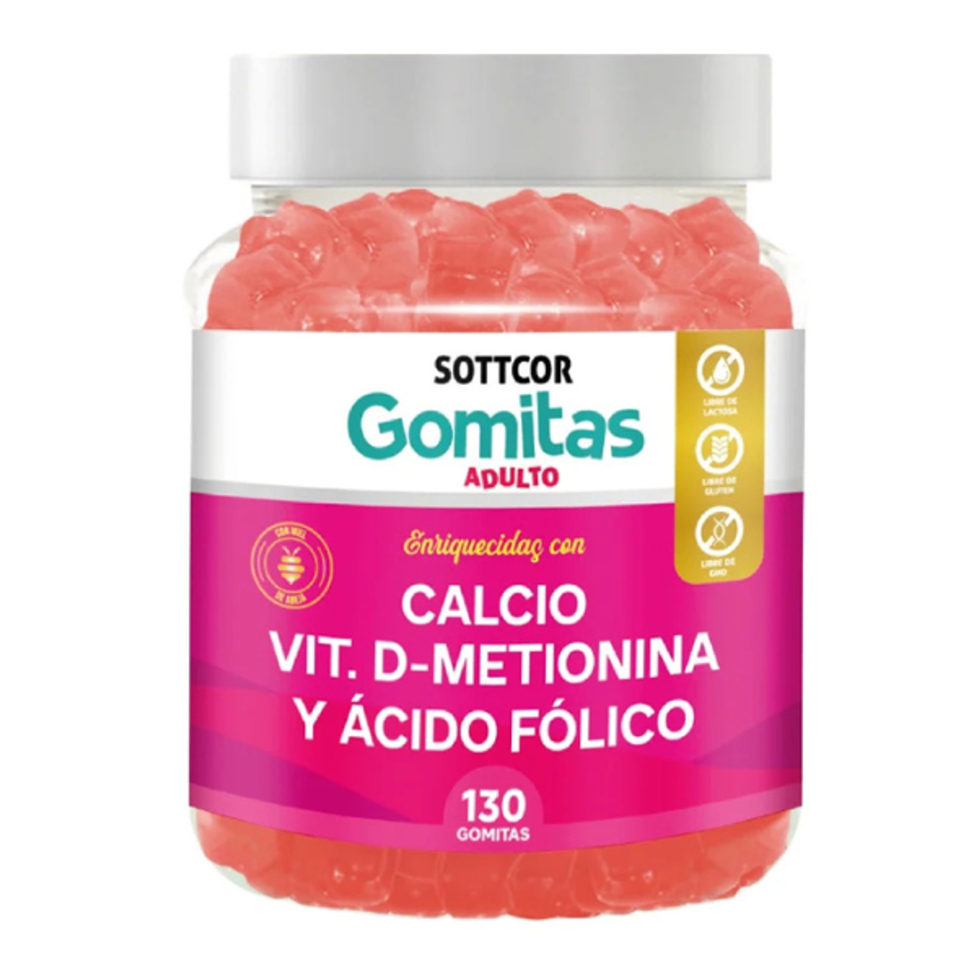 CALCIO VIT D METIONINA Y ACIDO FOLICO (adultos) - fco x 130 gomitas  1