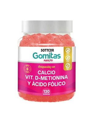 CALCIO VIT D METIONINA Y ACIDO FOLICO (adultos) - fco x 130 gomitas 
