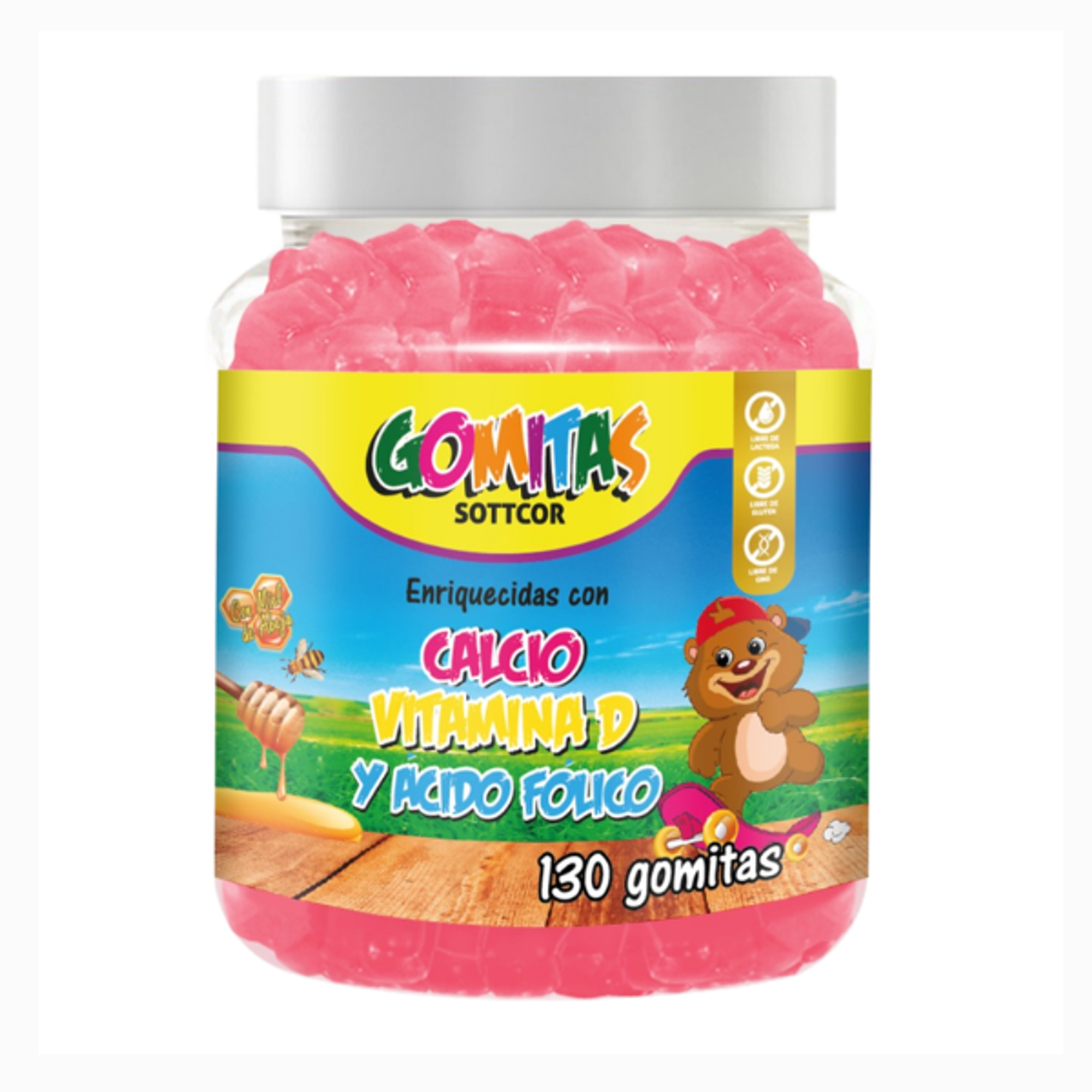 CALCIO VIT D y ACIDO FOLICO (niños) - fco x 130 gomitas  1