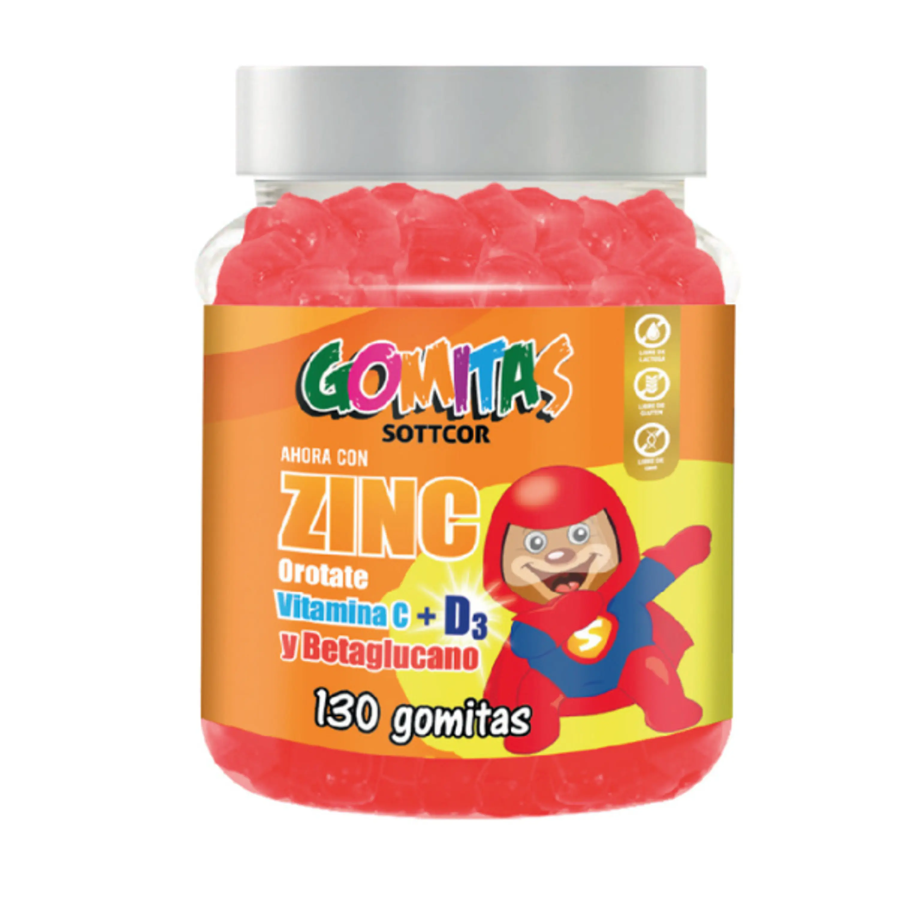 ZINC OROTATE + VIT C D3 BETAGLUCANO - fco x 130 gomitas. 1