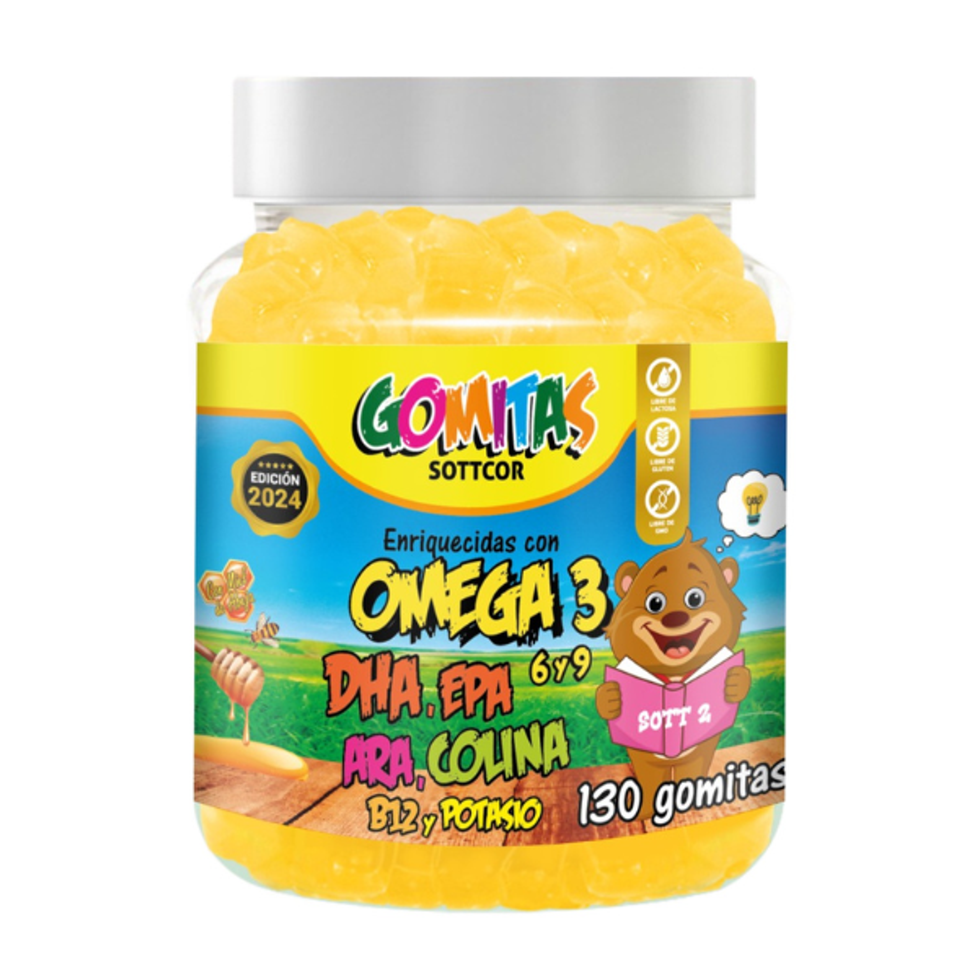 OMEGA/DHA/EPA/ARA/COLINA B12 Y POTASIO (niños) - fco x130 gomitas  1