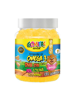 OMEGA/DHA/EPA/ARA/COLINA B12 Y POTASIO (niños) - fco x130 gomitas 