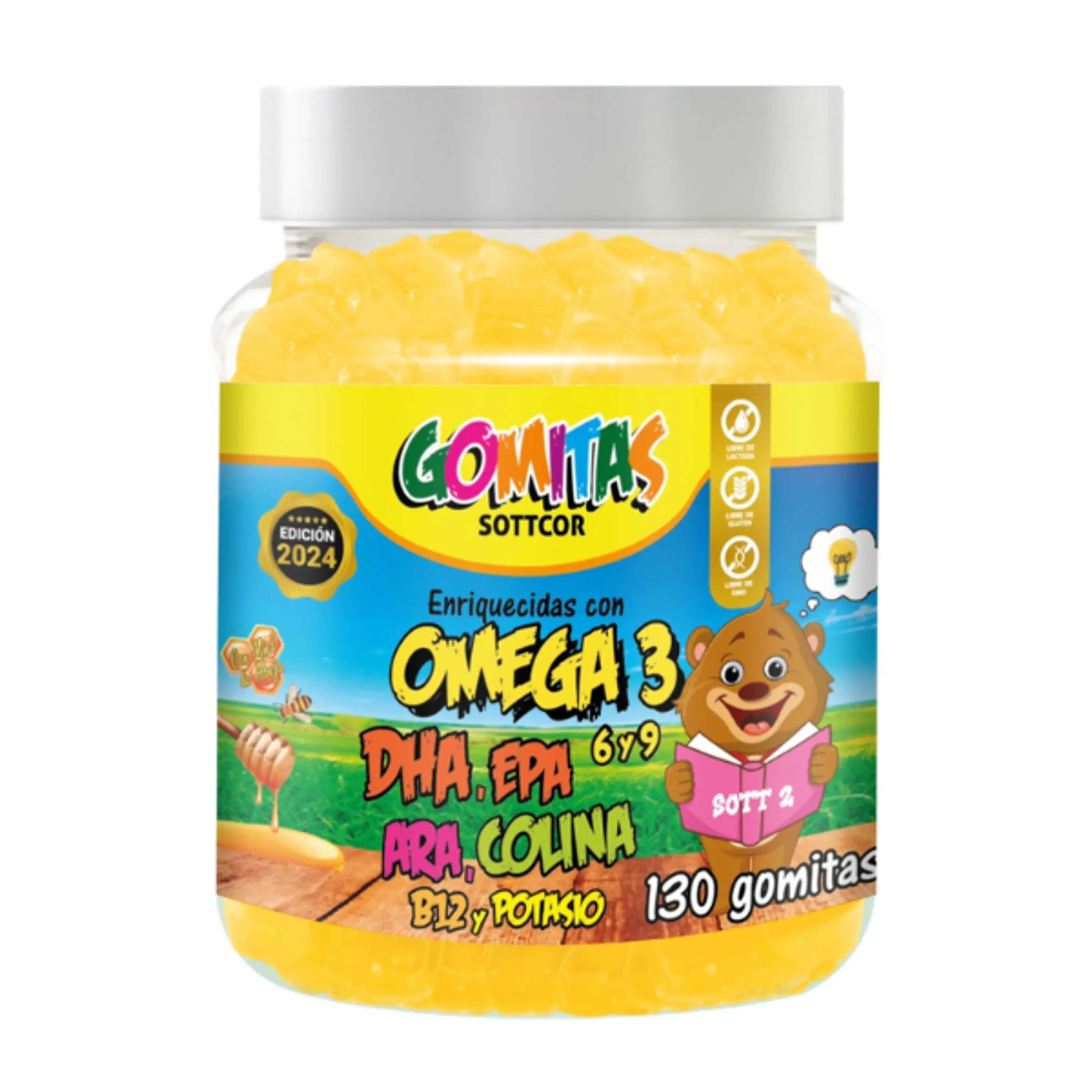 OMEGA/DHA/EPA/ARA/COLINA B12 Y POTASIO (niños) - fco x130 gomitas  1