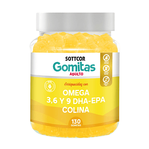 OMEGA 369 DHA-EPA COLINA B12 Y POTASIO (adulto) - fco x 130 gomitas