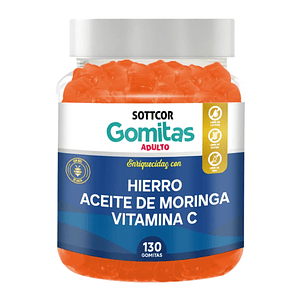 HIERRO/MORINGA/VITC/B9/B12 (adulto) - fco x 130 gomitas 