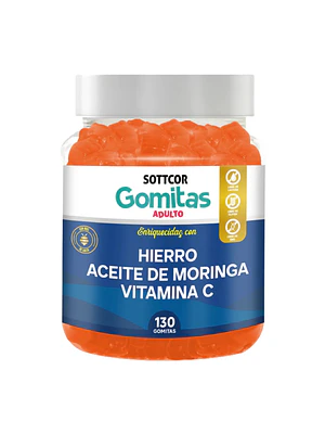 HIERRO/MORINGA/VITC/B9/B12 (adulto) - fco x 130 gomitas 