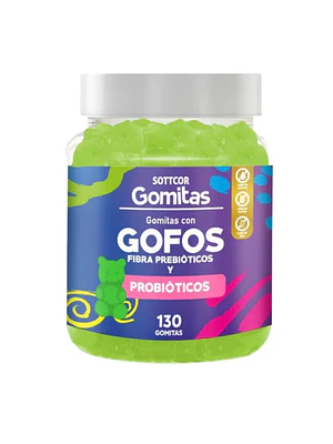 GOFOS fibra PREbioticos y PRObioticos (niños) - fco x 130 gomitas.