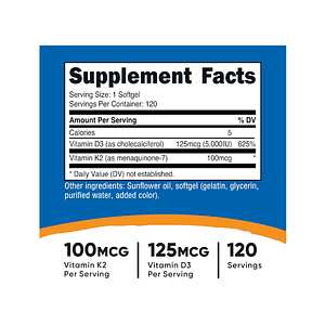 VITAMINA K2 + VITAMINA D3 - Fco x 120 Softgel