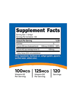 VITAMINA K2 + VITAMINA D3 - Fco x 120 Softgel