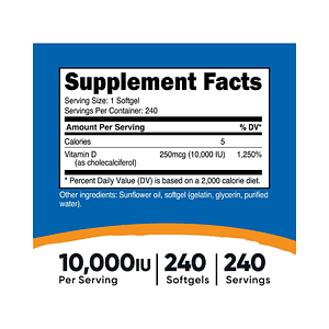 VITAMINA D3 5000 iu - fco x 240 Softgel