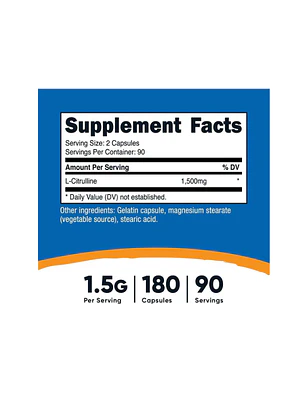 L-CITRULINE 1500 mg - fco x 180 cap