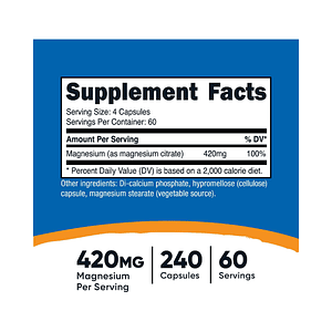 MAGNESIUM CITRATE * 420 mg - Fco x 240 cap