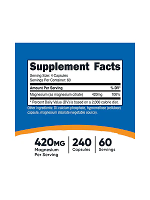 MAGNESIUM CITRATE * 420 mg - Fco x 240 cap