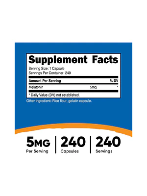 MELATONIN 5 mg - fco x 240 cap (melatonina)