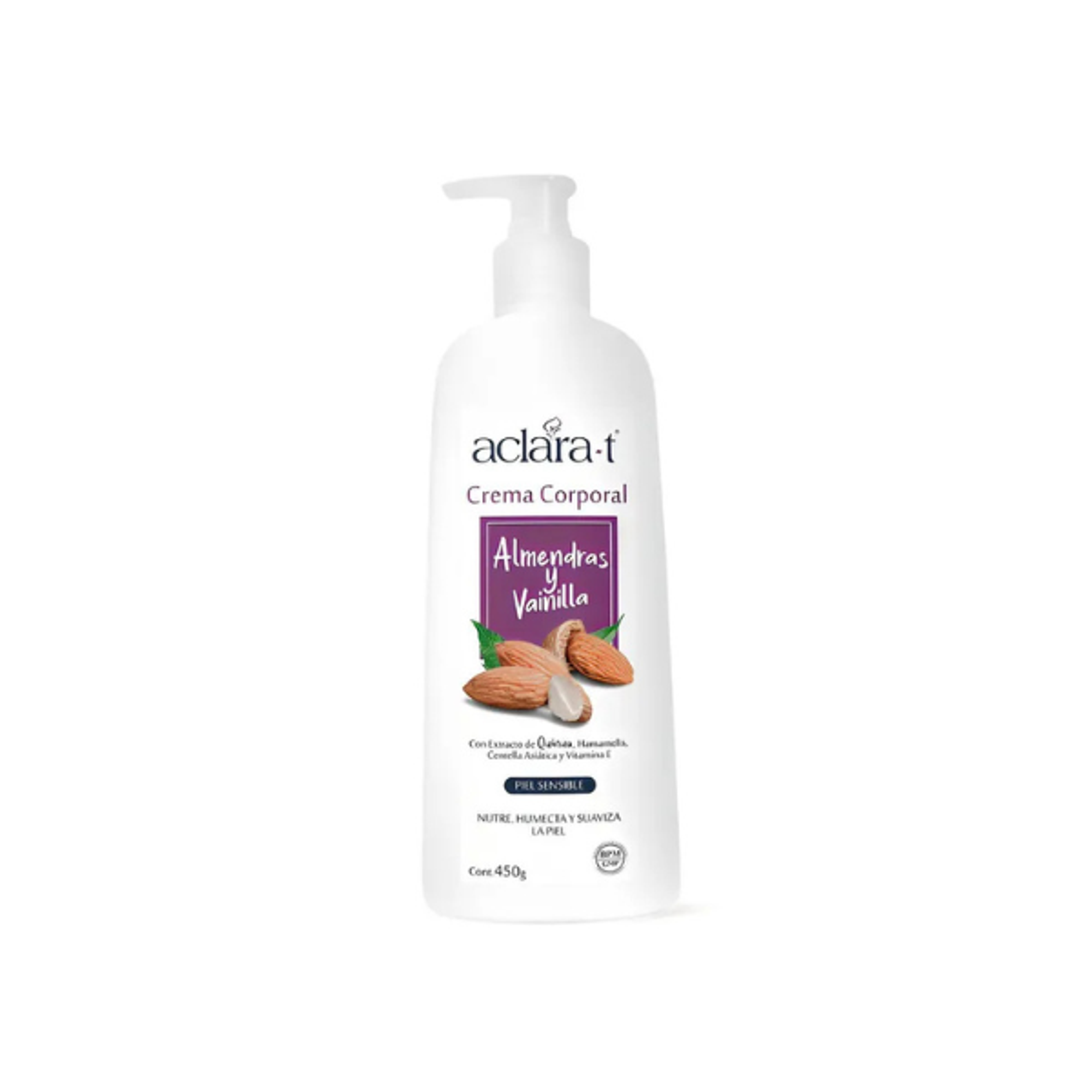 CREMA CORPORAL ALMENDRAS Y VAINILLA / ACLARA-T - fco x 450 g 1