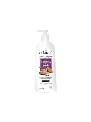 CREMA CORPORAL ALMENDRAS Y VAINILLA / ACLARA-T - fco x 450 g