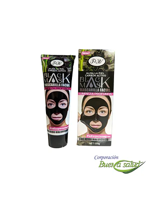 MASCARILLA FACIAL CARBON ACTIVADO - tb x 120 g.(mascarilla negra)