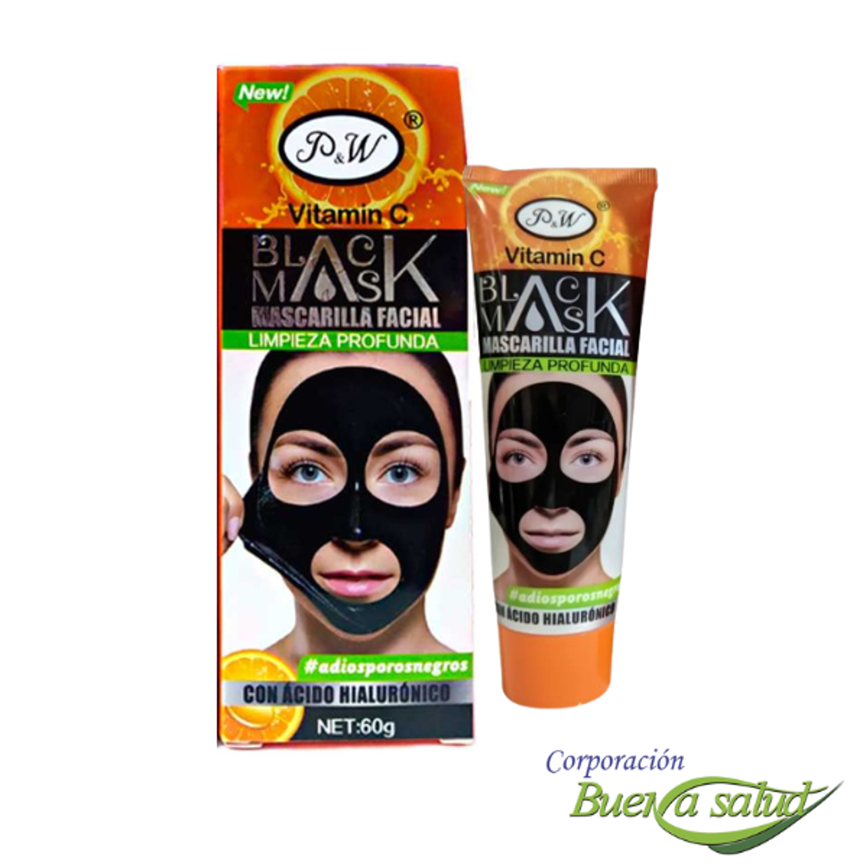 MASCARILLA FACIAL GOLD COLLAGEN + ACIDO HIALURONICO - tb x 120 g.(mascarilla negra) 1