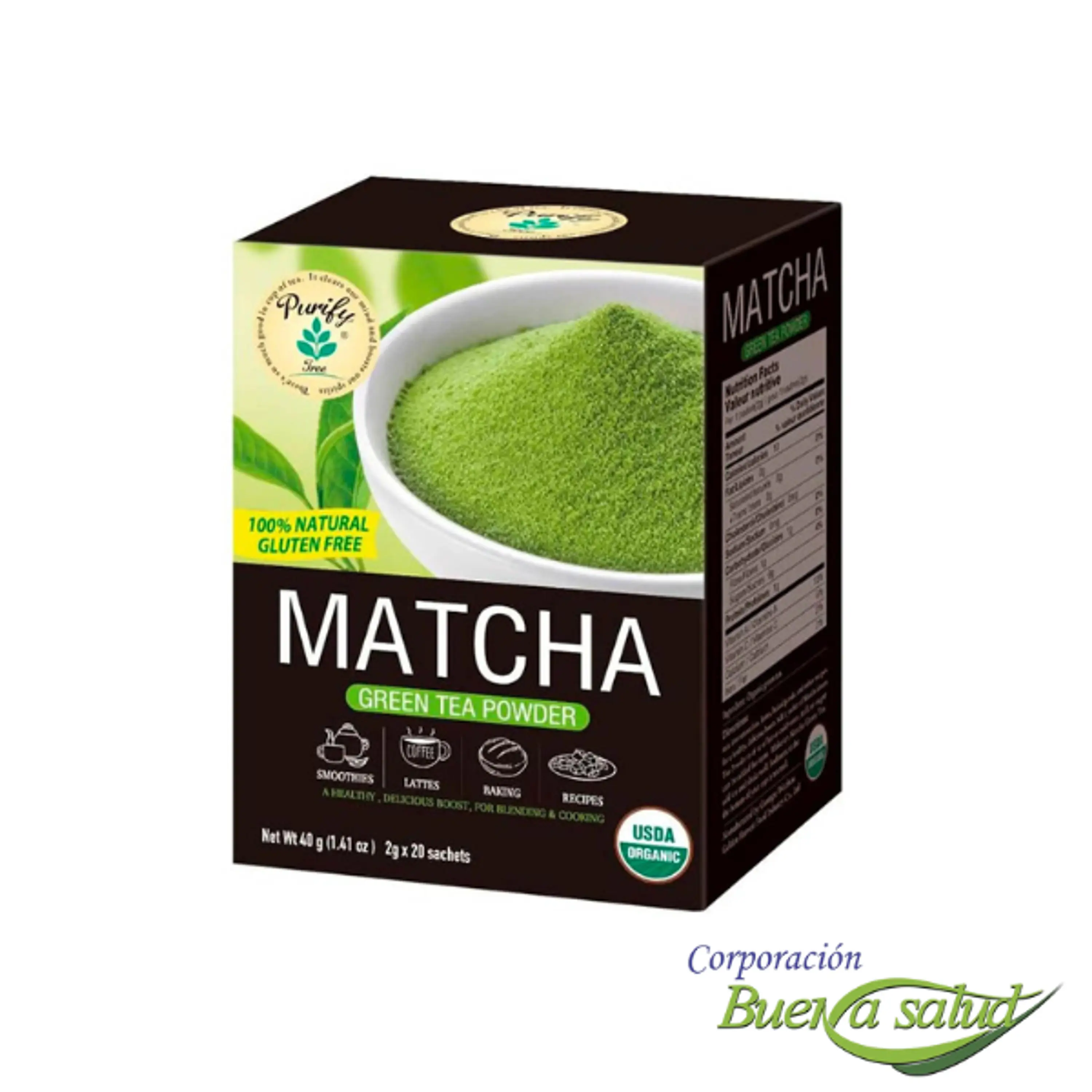 TE VERDE MATCHA (GREEN TEA POWDER) - CAJ X 20 U 1