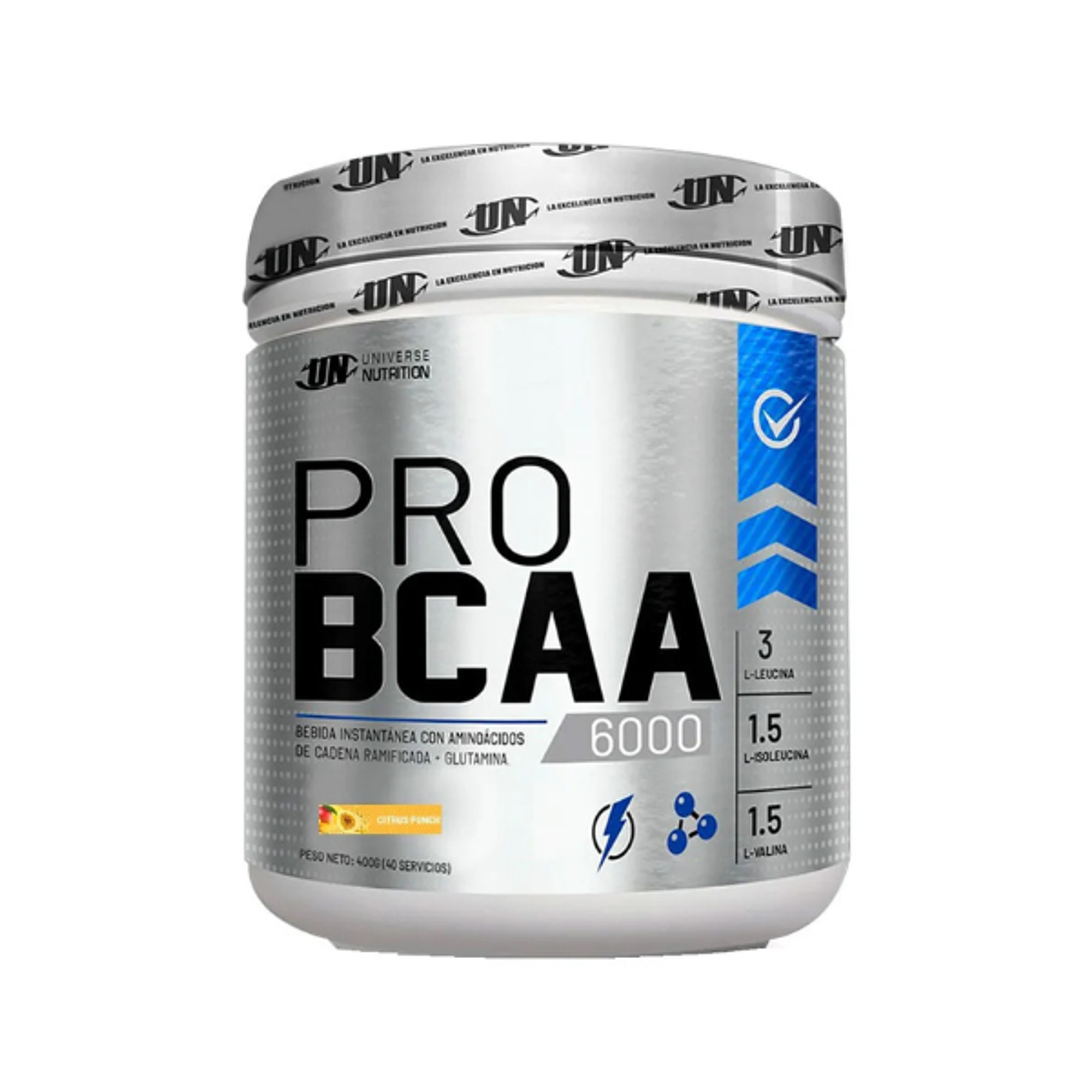 UN PRO BCAA x 500 g pote - NARANJA 10