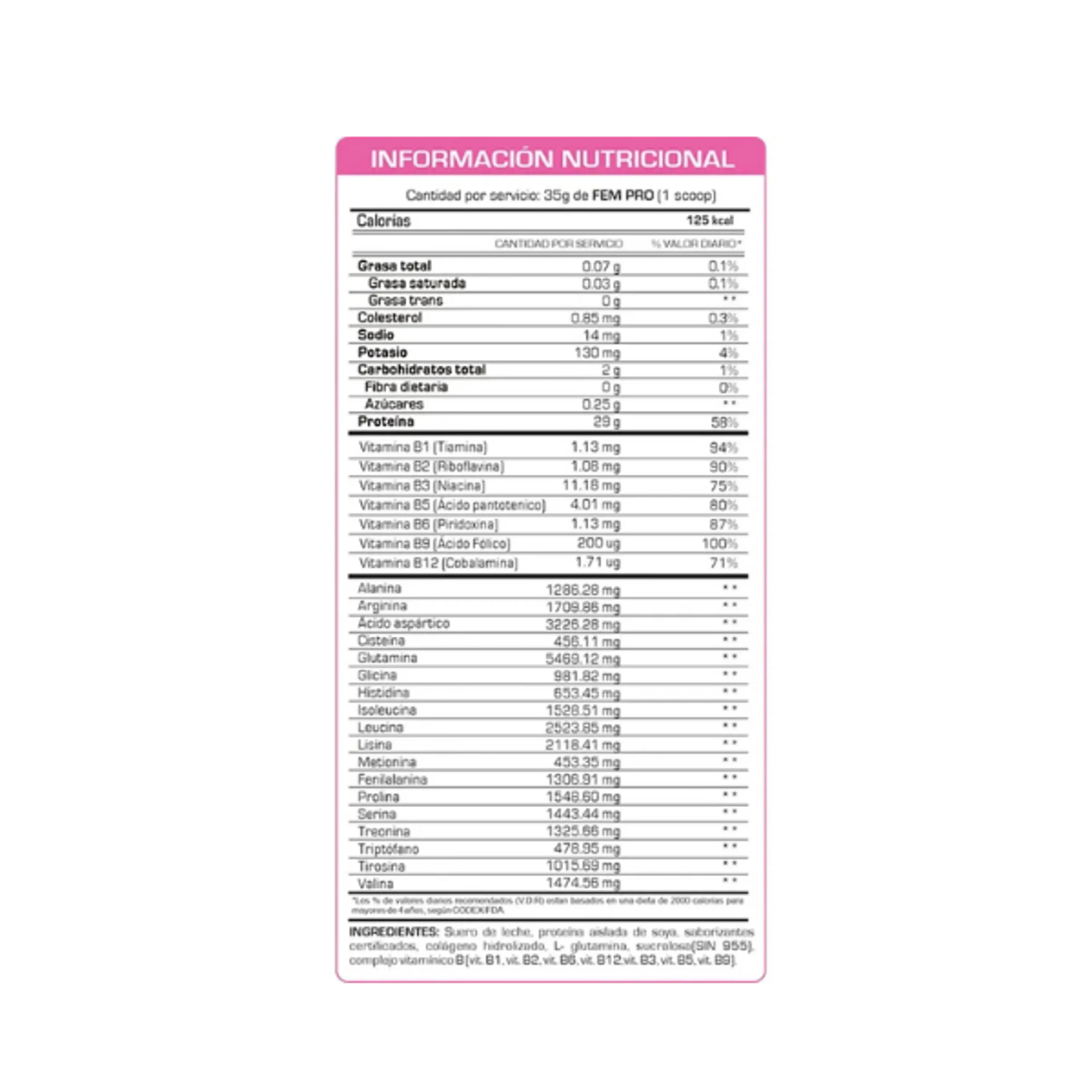  FEM PRO x 1100 g pote - VAINILLA 2