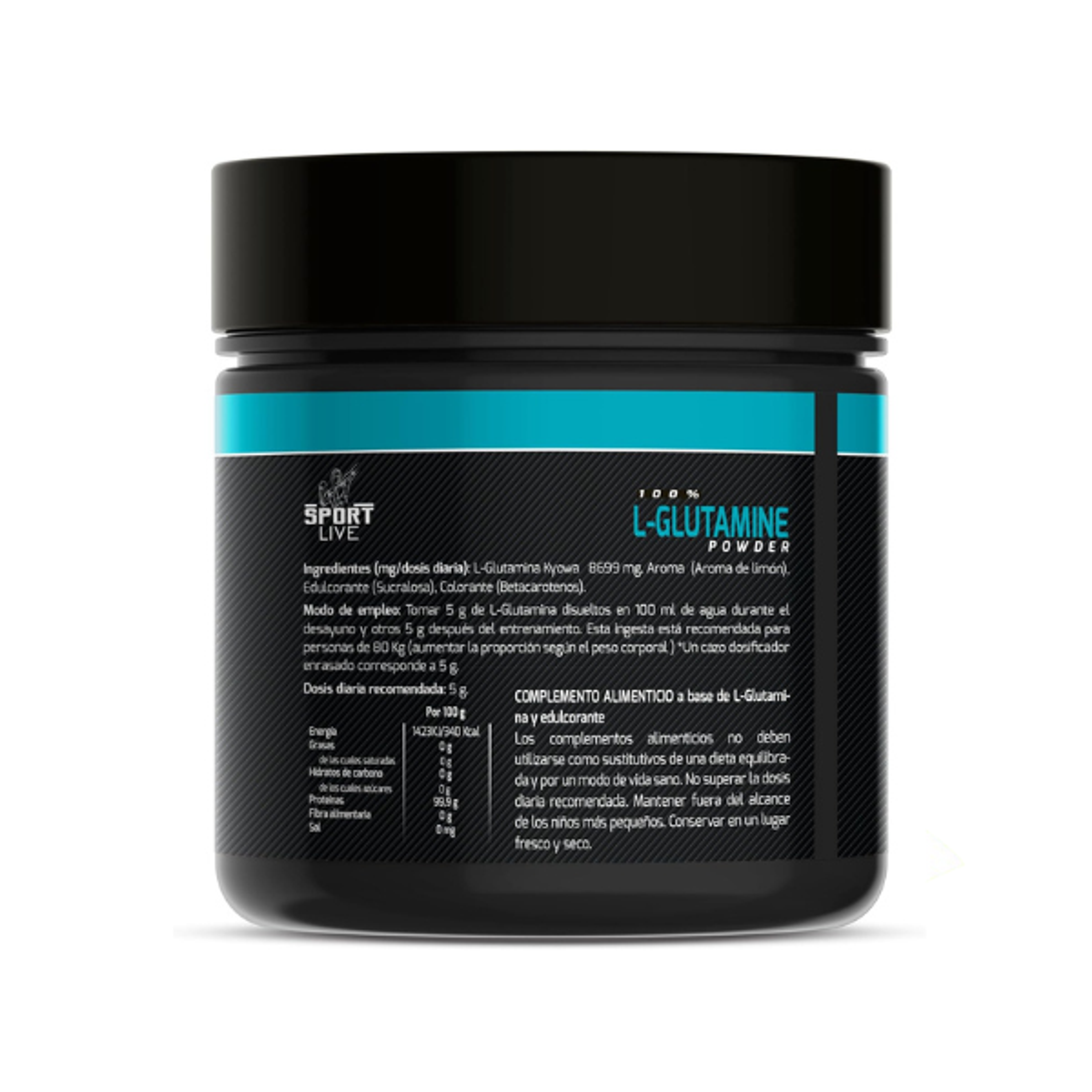 L-GLUTAMINA SABOR LIMON - fco 300 gr SPORT LIVE 3