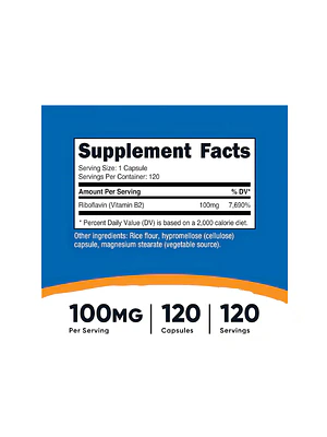 VITAMIN B2 100MG - fco 120 cap (riboflavina)