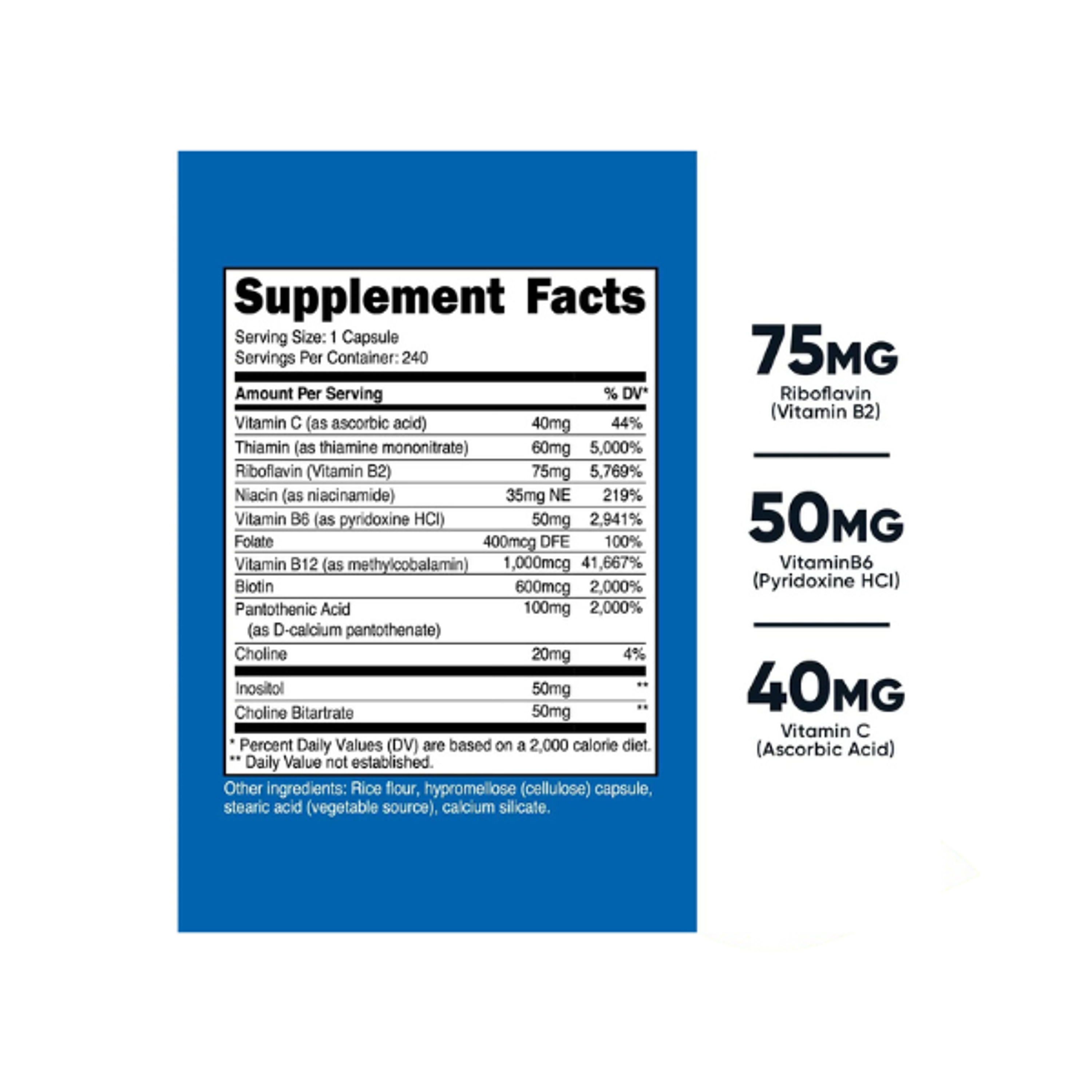 VITAMIN B COMPLEX 462 MG - fco 120 cap (complejo B) 4