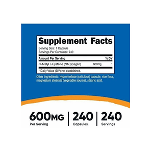NAC 600 mg - fco x 240 cap (acetil cisteina)