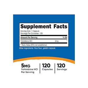 NUTRICOST YOHIMBINE 5 MG - fco 240 cap (yohimbina yombina)