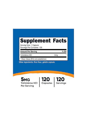 NUTRICOST YOHIMBINE 5 MG - fco 240 cap (yohimbina yombina)