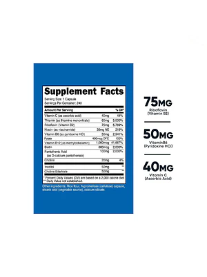 VITAMIN B COMPLEX 462 MG - fco 240 cap (complejo B)