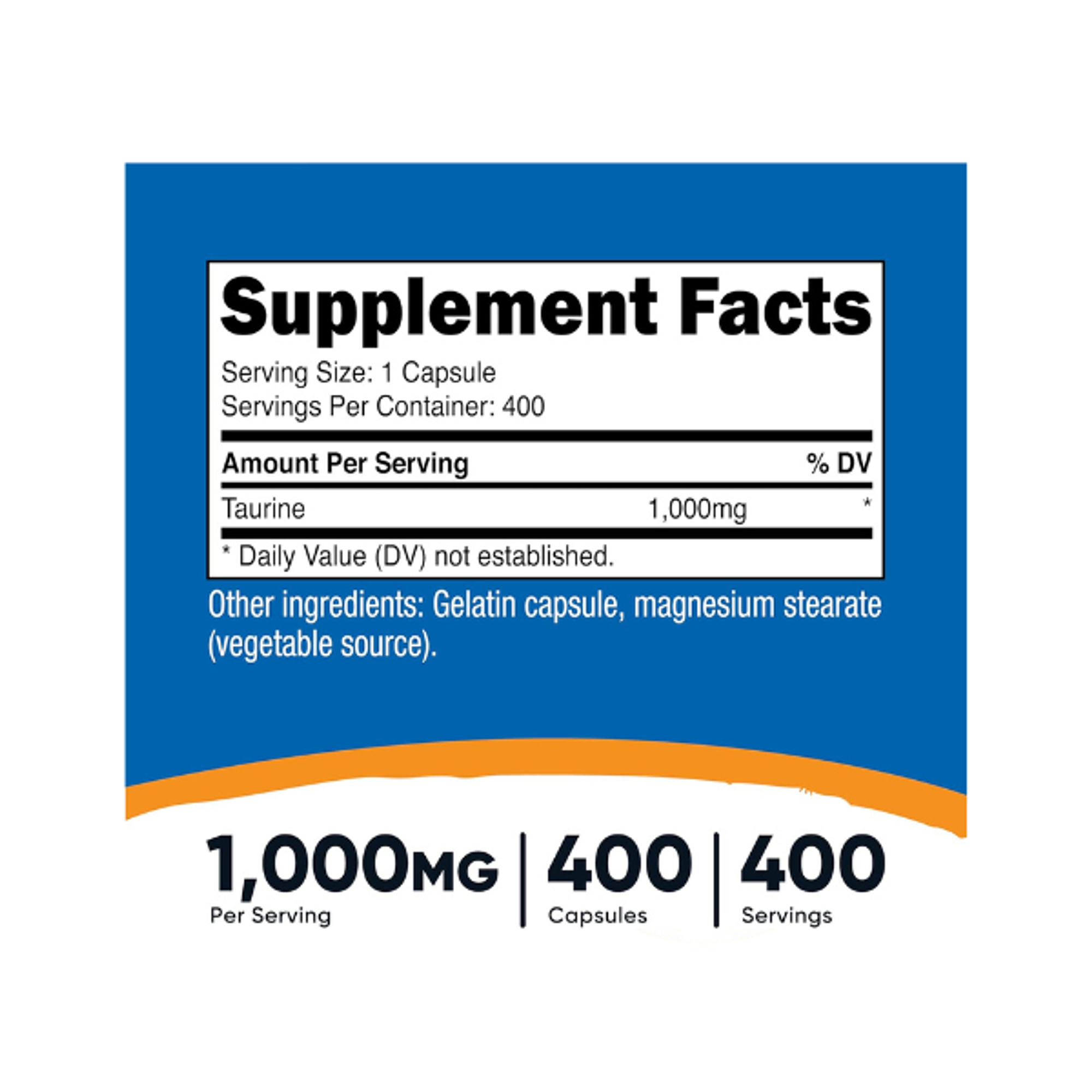 NUTRICOST TAURINE 1000 MG - fco 400 cap (taurina) 2