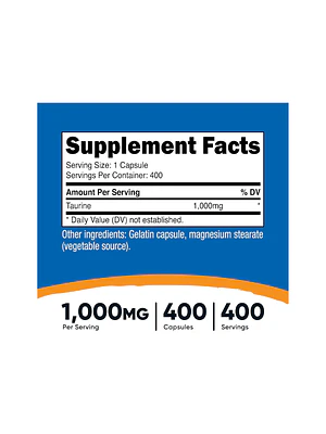 NUTRICOST TAURINE 1000 MG - fco 400 cap (taurina)