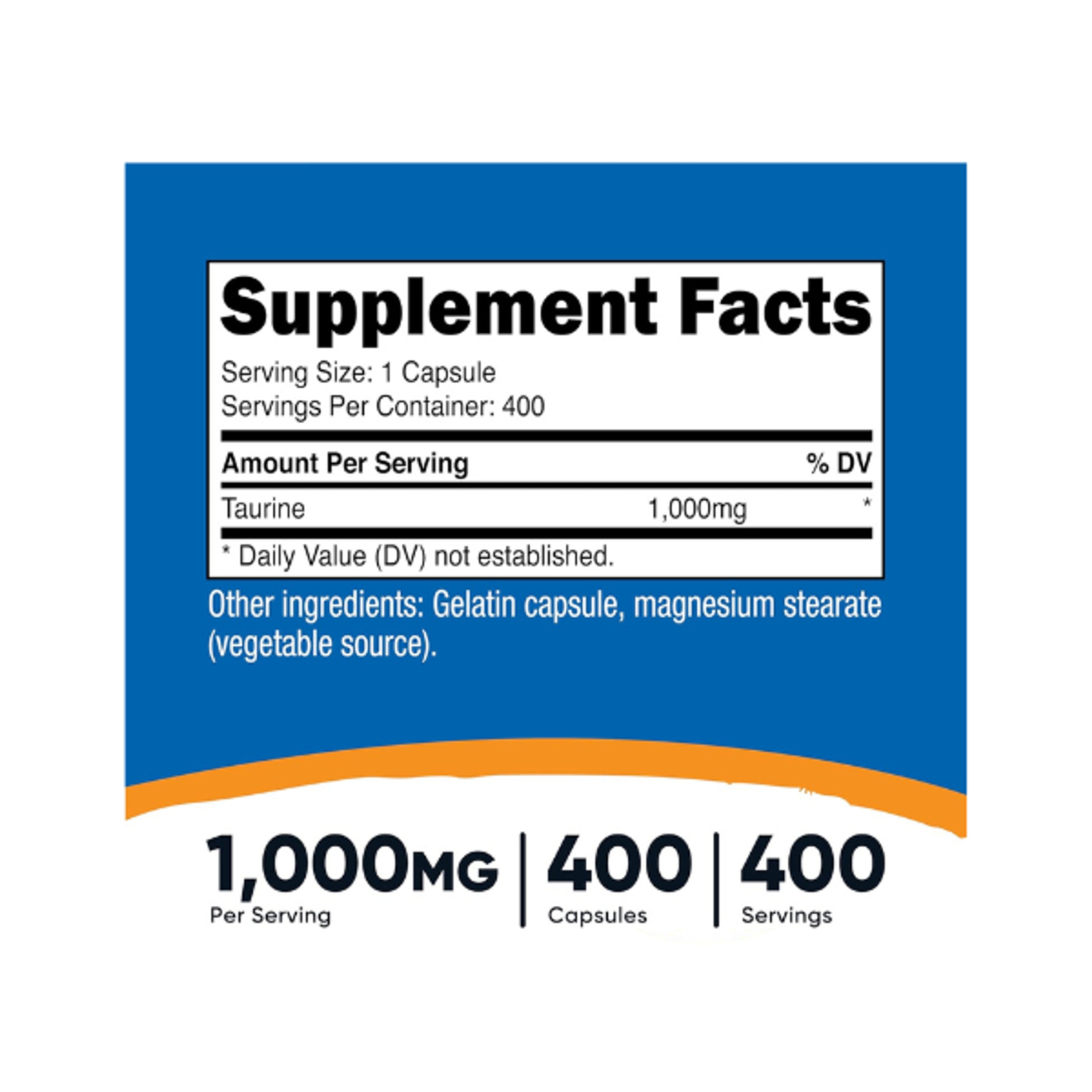 NUTRICOST TAURINE 1000 MG - fco 400 cap (taurina) 2