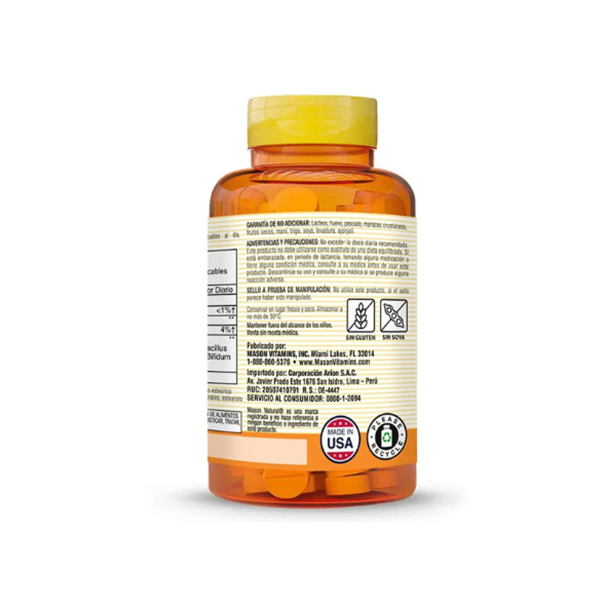 PROBIOTIC ACIDOPHILUS & bifidus - fco x 30 comp mast. - MASON - VENTA LIBRE - PROMOCION 4