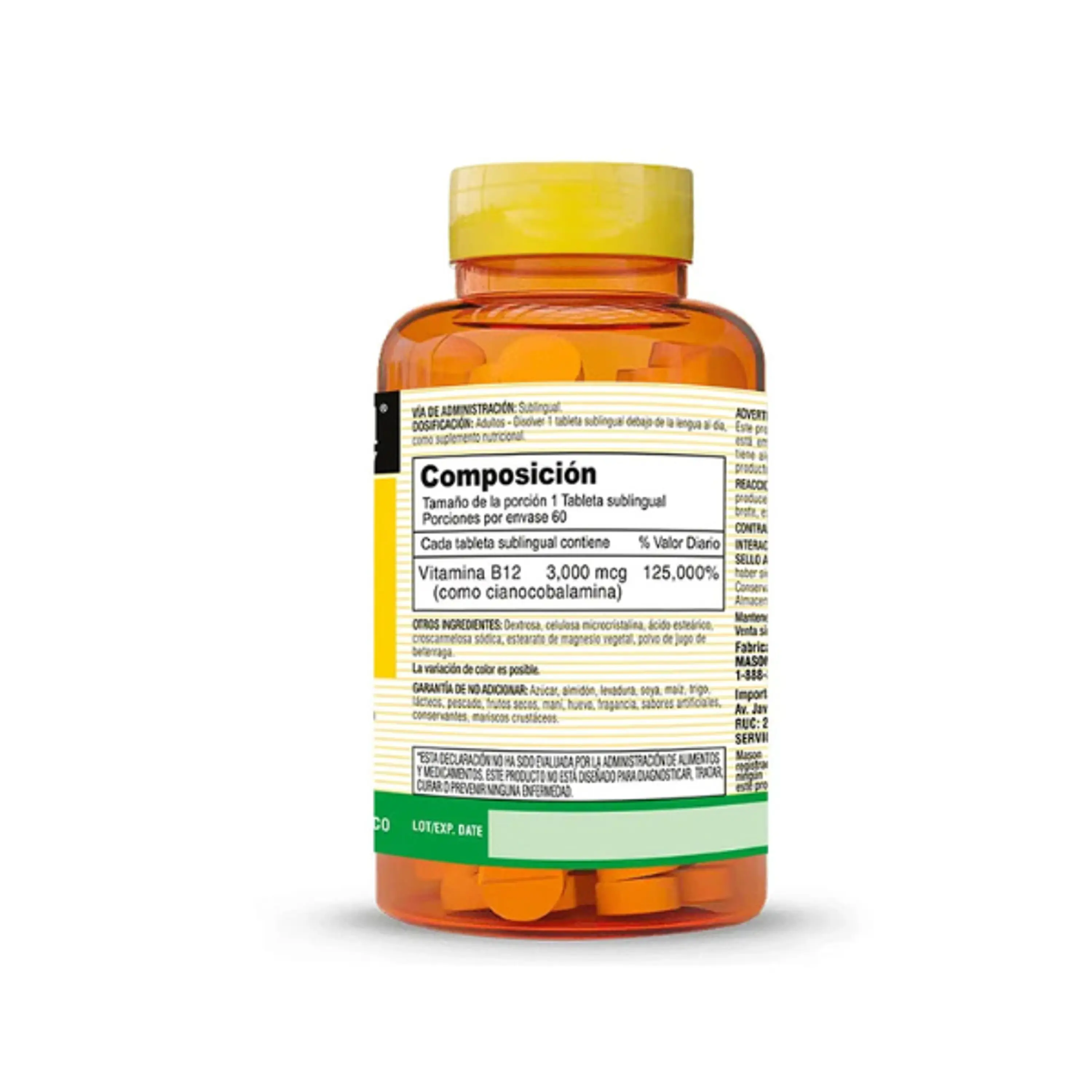 B12 * 3000 mg - fco x 60 tab - MASON - VENTA LIBRE - PROMOCION 2